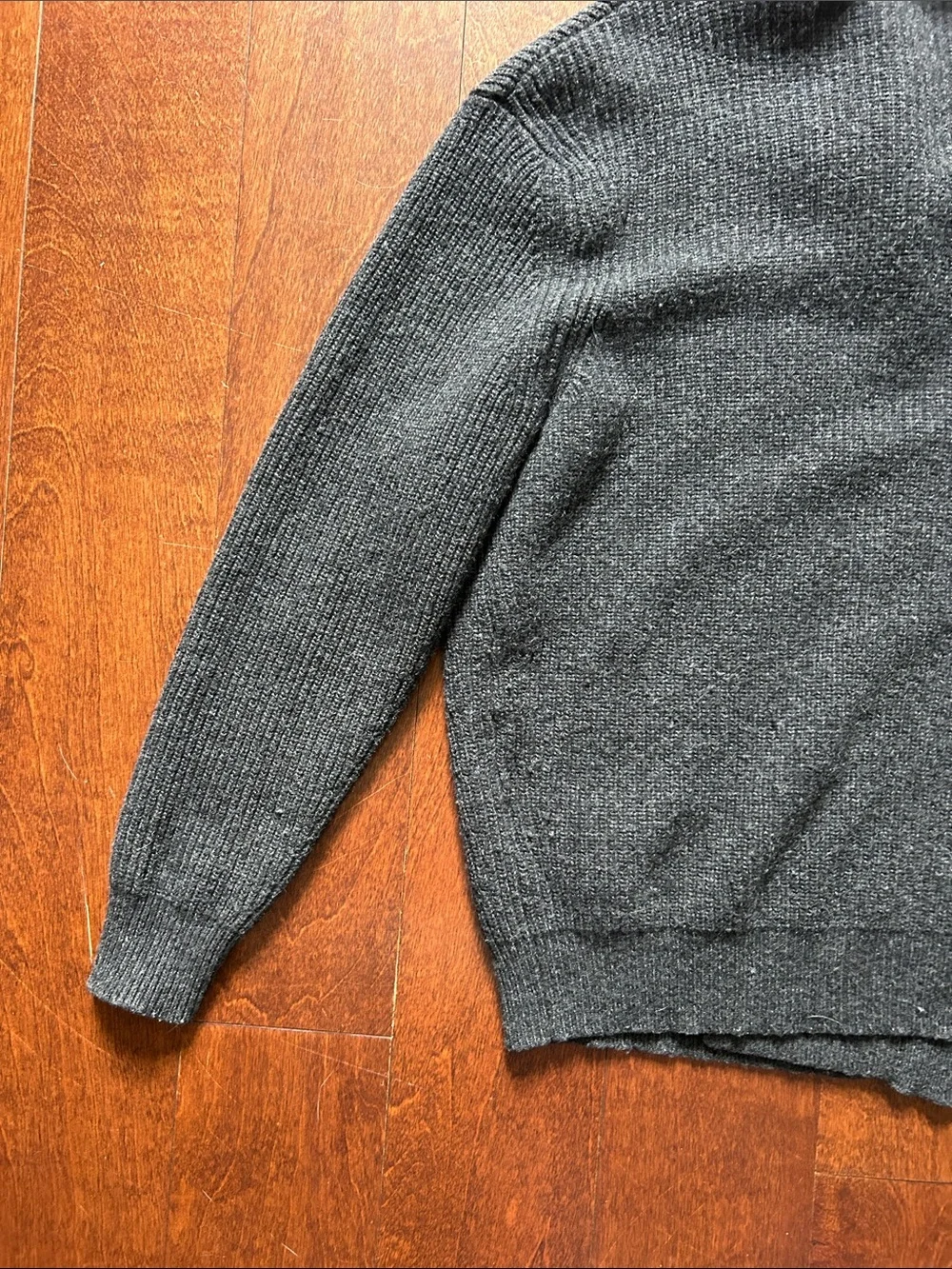 Lemaire  'Grey Melange' Men's Ribbed Shawl-Collar Wrap Cardigan, Size Small